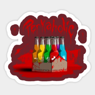 Zombie 8-Pack Bloodied Perkaholic on Maroon Sticker